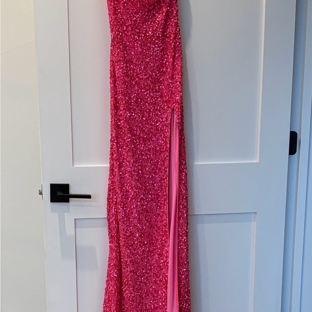 Elegant Pink Sequin Maxi Skirt - Picture 2 of 7
